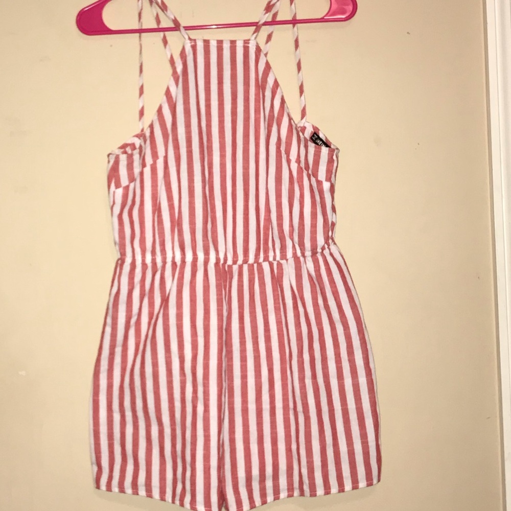 “Shein” Red and White romper